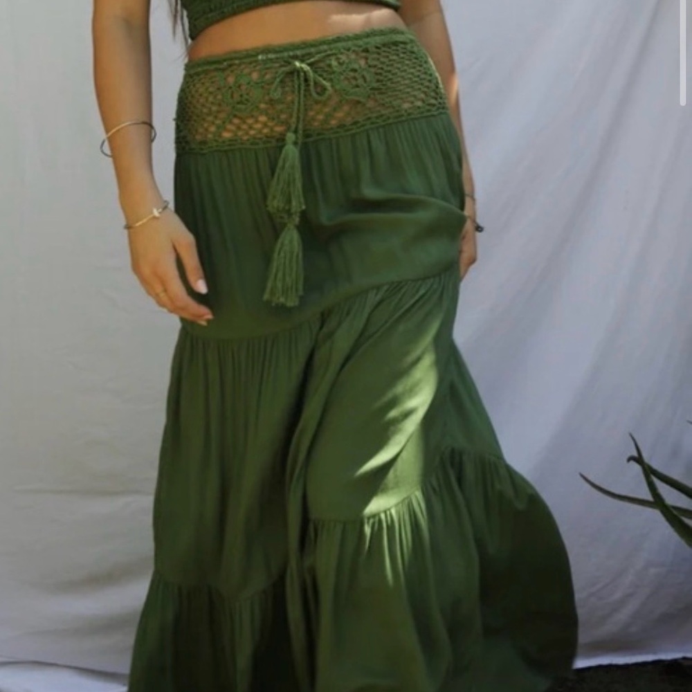 *ISO* Benoa Kaleia maxi skirt, Green, sz M/L!